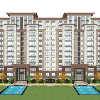 Modern apartment building exterior