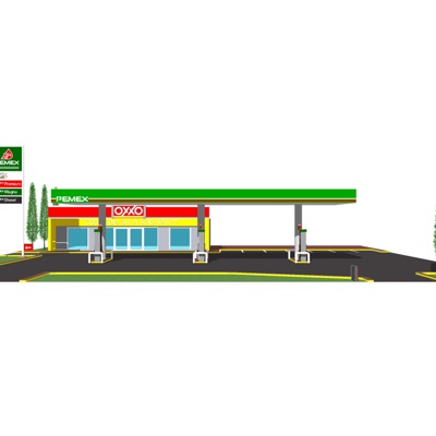 Modern Gas Station