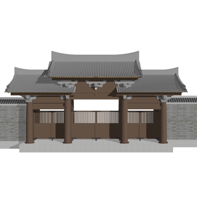 Chinese-style courtyard gate