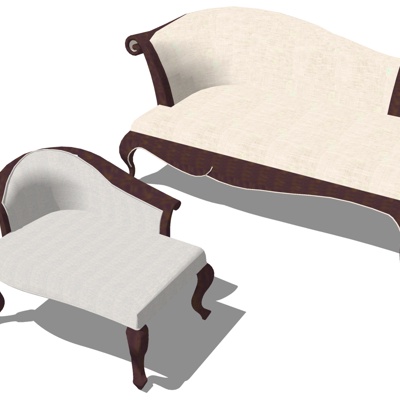 European-style fabric chaise longue