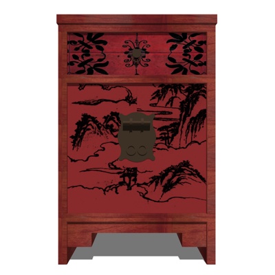 Neo-Chinese Style Solid Wood Locker