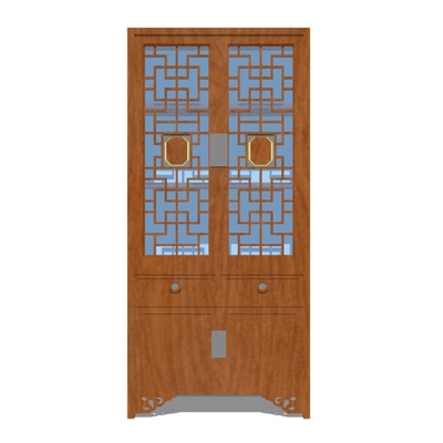 Neo-Chinese Style Solid Wood Locker