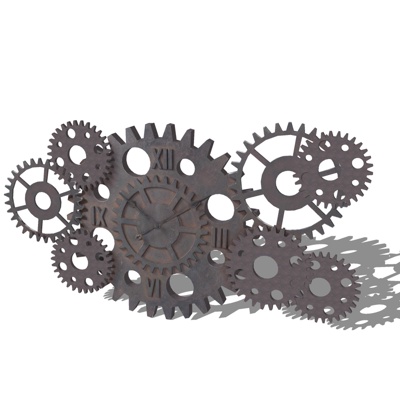 Industrial wind gear wall clock