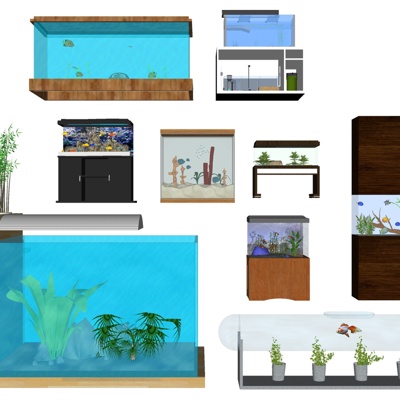 Modern glass fish tank