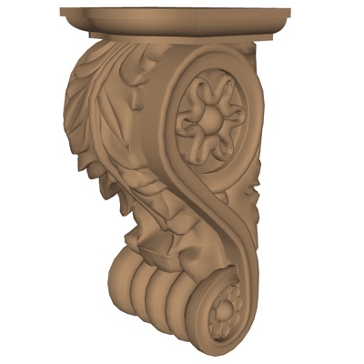 European-style carved column component