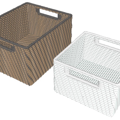 Modern rattan dirty clothes basket