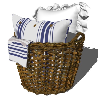 Modern rattan dirty clothes basket