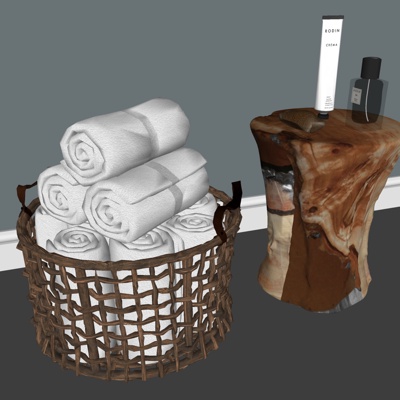 Modern rattan dirty clothes basket