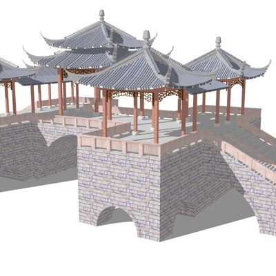 Chinese-style four-corner pavilion