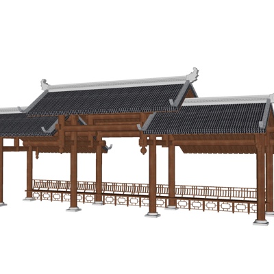 Chinese solid wood promenade