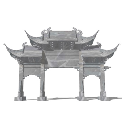 Chinese-style stone carving archway