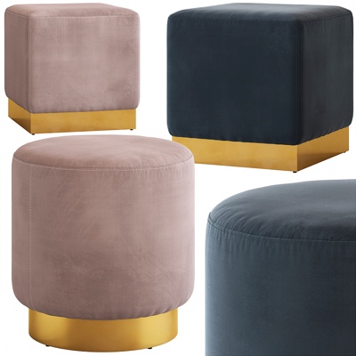 Modern fabric small round stool stool