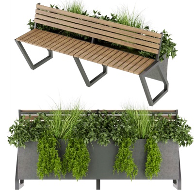 modern outdoor park public bench