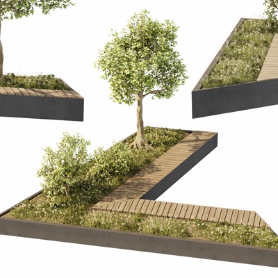 Modern outdoor tree pool public seat