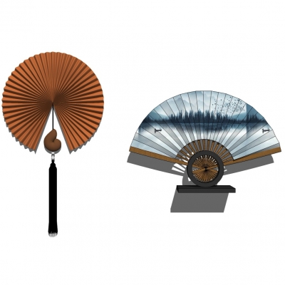 Chinese Fan Decorative Pendant Combination