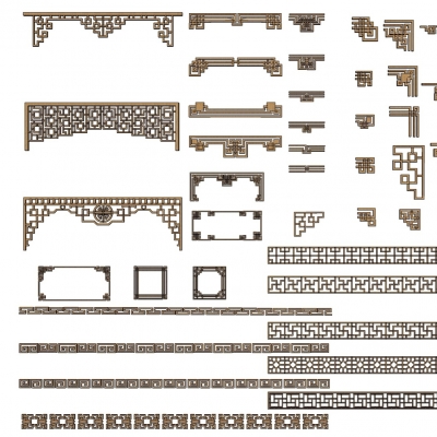 Chinese-style Carved Corner Waist Line Combination