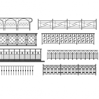 Modern wrought iron railings