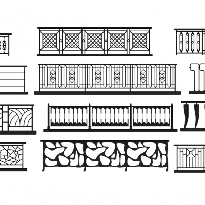 Modern wrought iron railings