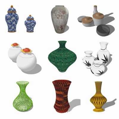 Chinese ceramic jar combination