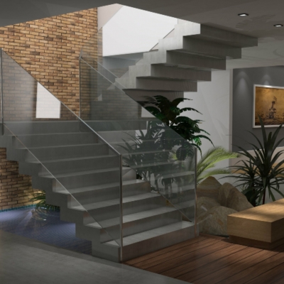 Modern staircase walkway