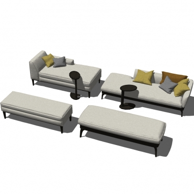 Modern sofa stool chaise longue combination