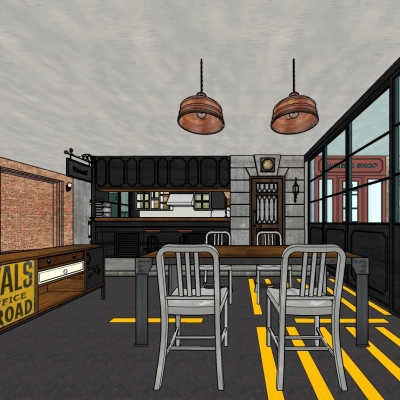 Industrial style restaurant