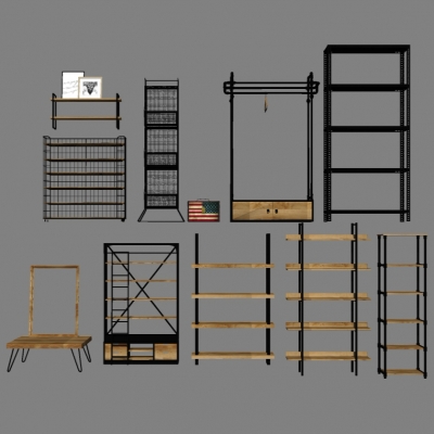 Industrial Wind Decorative Rack Storage Rack Combination