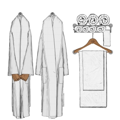 Modern Pajamas Bath Towel Combo