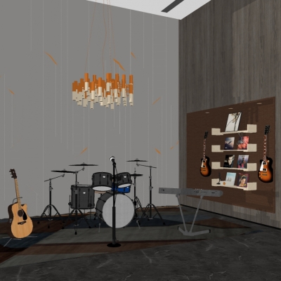 Modern Casual Music Room