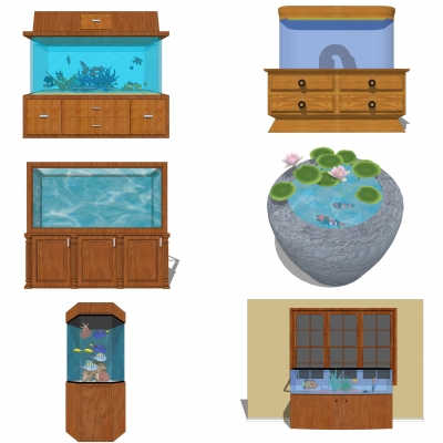 Modern fish tank water tank combination