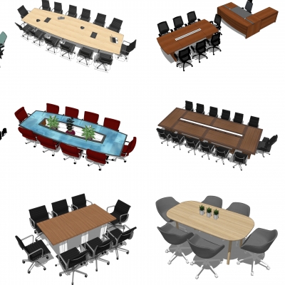 Modern conference table and chair combination