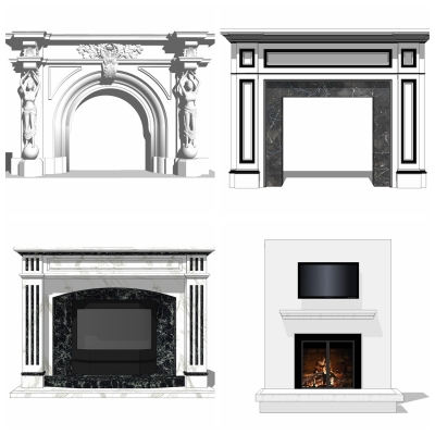 European style fireplace combination