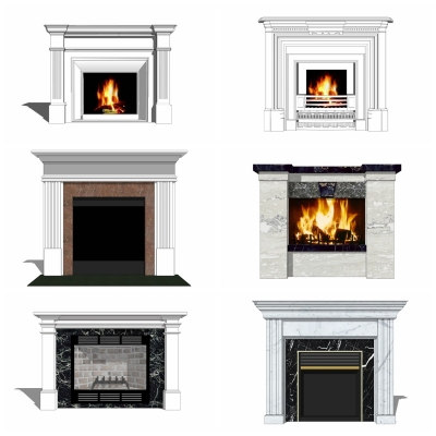 European style fireplace combination