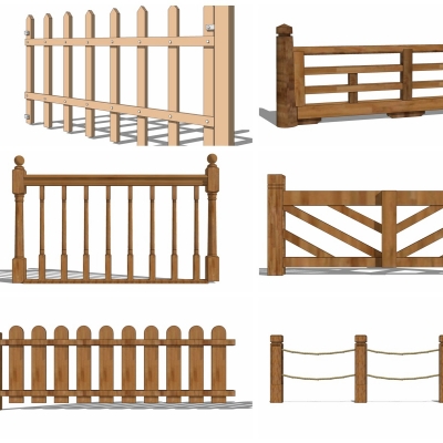 Chinese-style wooden guardrail