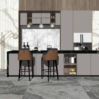 Modern Affordable Luxury Style Cabinet Bar Chair Combination