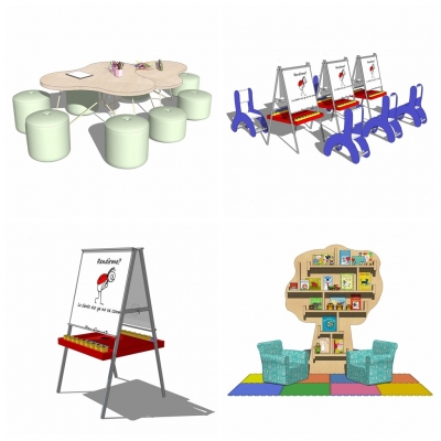 Modern children's table and chair toy combination