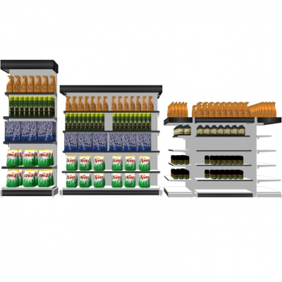 modern supermarket shelves