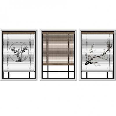 New Chinese-style Curtain Venetian Blinds Combination