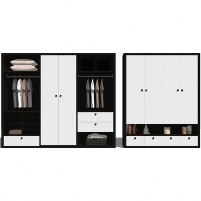 Modern solid wood wardrobe combination