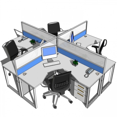 Modern Card Seat Office Desk and Chair Combination