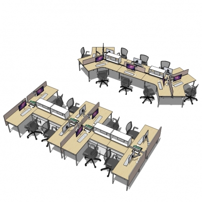 Modern Card Seat Office Desk and Chair Combination