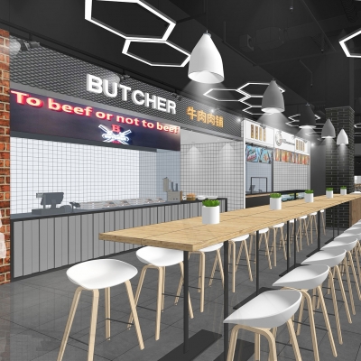 Modern snack bar fast food restaurant