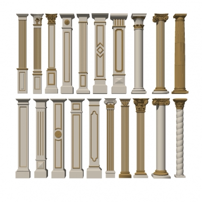 European-style golden Roman column combination