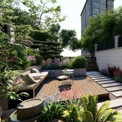 New Chinese Landscape Courtyard