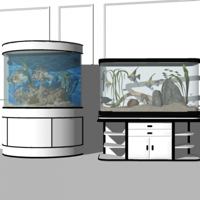 Modern glass fish tank combination