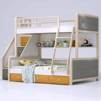 Nordic Solid Wood Children's High and Low Bed