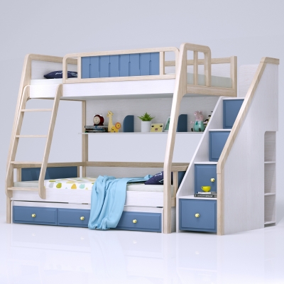 Nordic Solid Wood Children's High and Low Bed