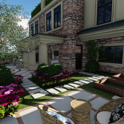 Modern Villa Courtyard Garden Design