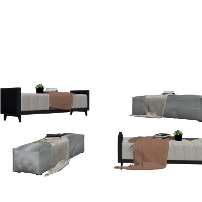 Modern fabric pedal sofa stool combination