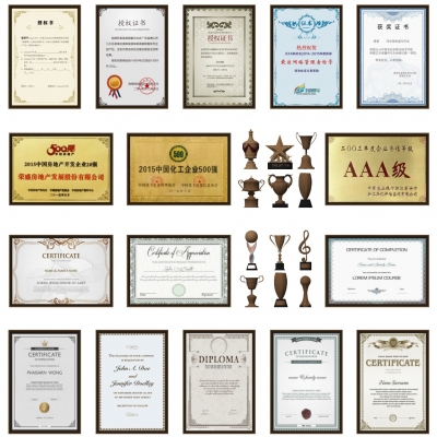 Modern trophy certificate ornaments